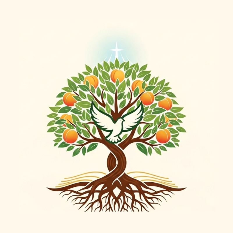 Peachtree Valley United — peach tree and dove